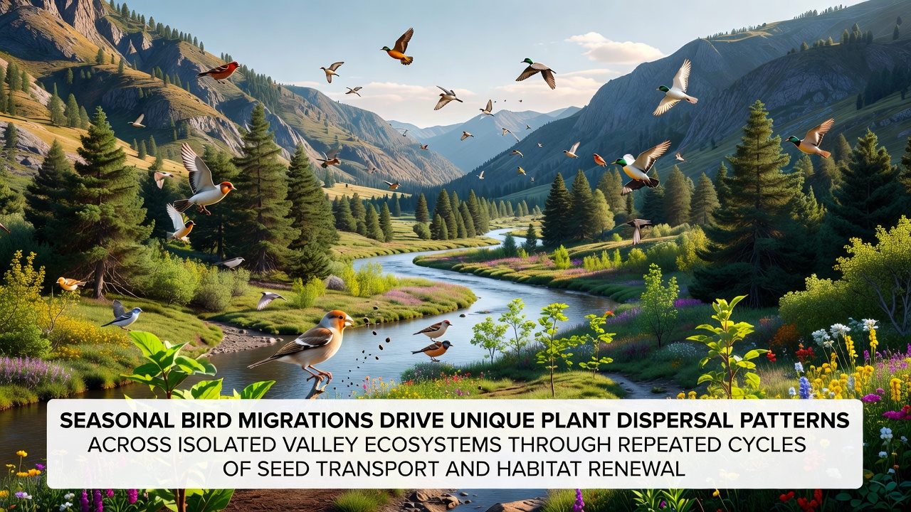 Seasonal Bird Migrations Drive Unique Plant Dispersal Patterns Across Isolated Valley Ecosystems Through Repeated Cycles of Seed Transport and Habitat Renewal